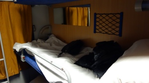 Sleeper train accommodation - 6 berth bunk, middle bunk