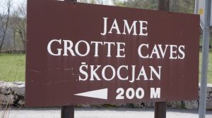 Sign to Skocjan caves