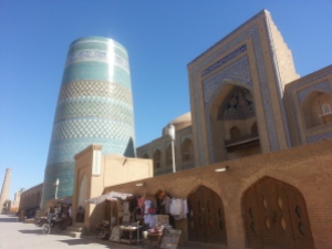 Unfinished minaret in Khiva.
